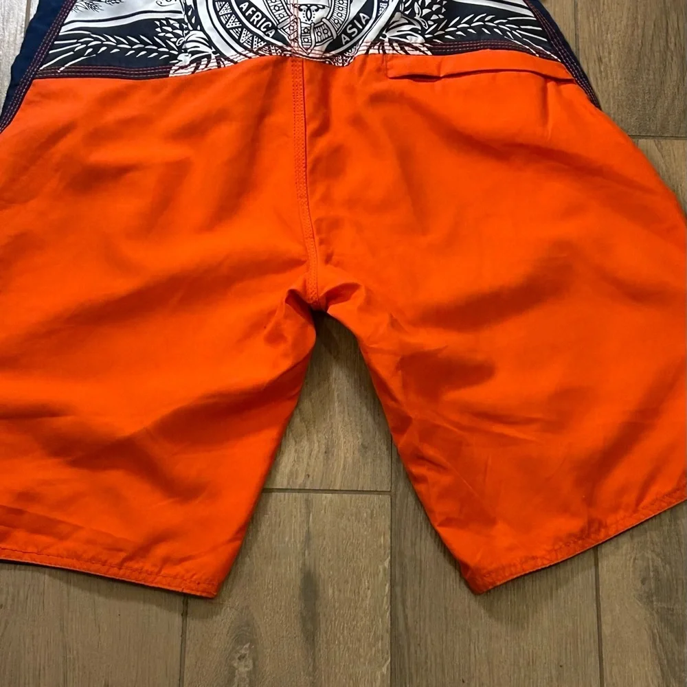 Budweiser Men's Navy and Orange Swim Shorts - Picture 4 of 6
